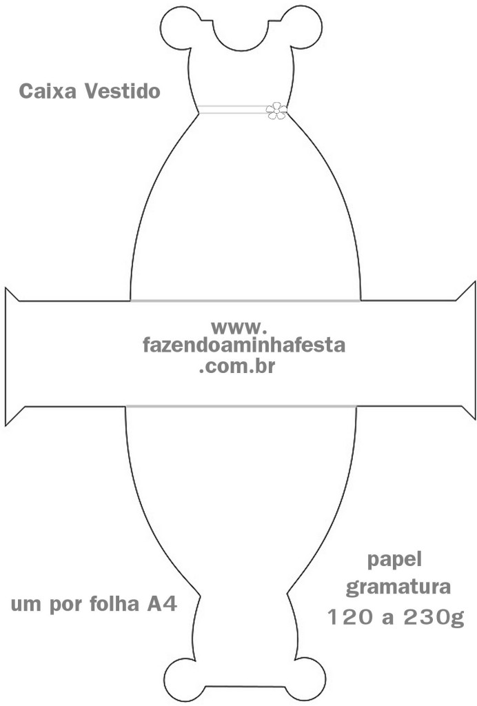 Molde Caixinha Vestido de Noiva