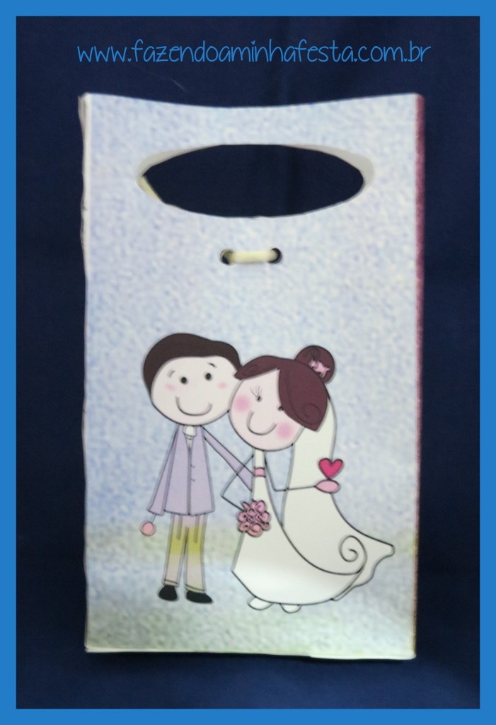 Verso da Sacolinha para lembrancinhas de casamento